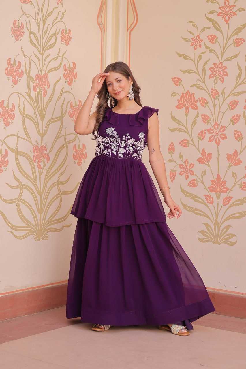 Ynf Faux Blooming KESH489 1175 Gowns Wholesale Fancy Gowns Embroidery Gowns Manufacturer