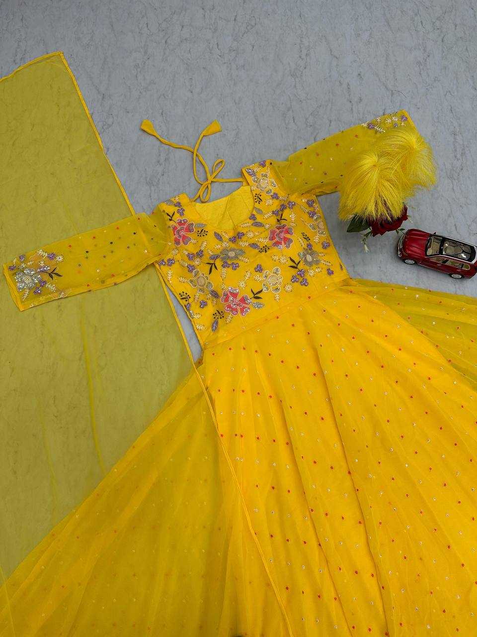 Ynf Faux Georgette KESH497 218 Gowns Wholesale Fancy Gowns Embroidery Gowns Designer Gowns Manufacturer