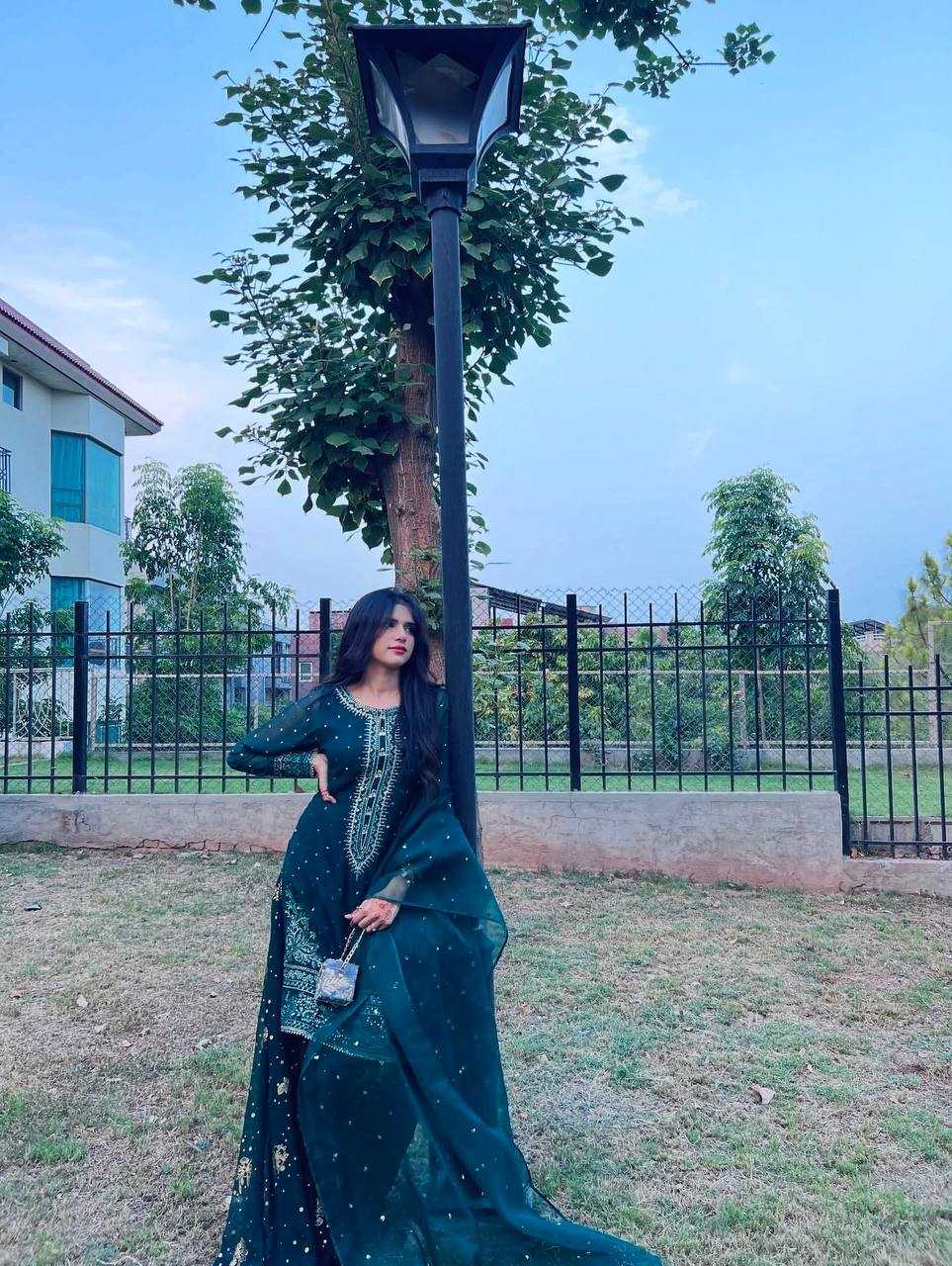 Ynf Faux Georgette KESH141 209 Suits & Dresses Wedding Collections Festive Collections Wholesale Palazzo Suit Georgette Suit Embroidered Suits Manufacturer