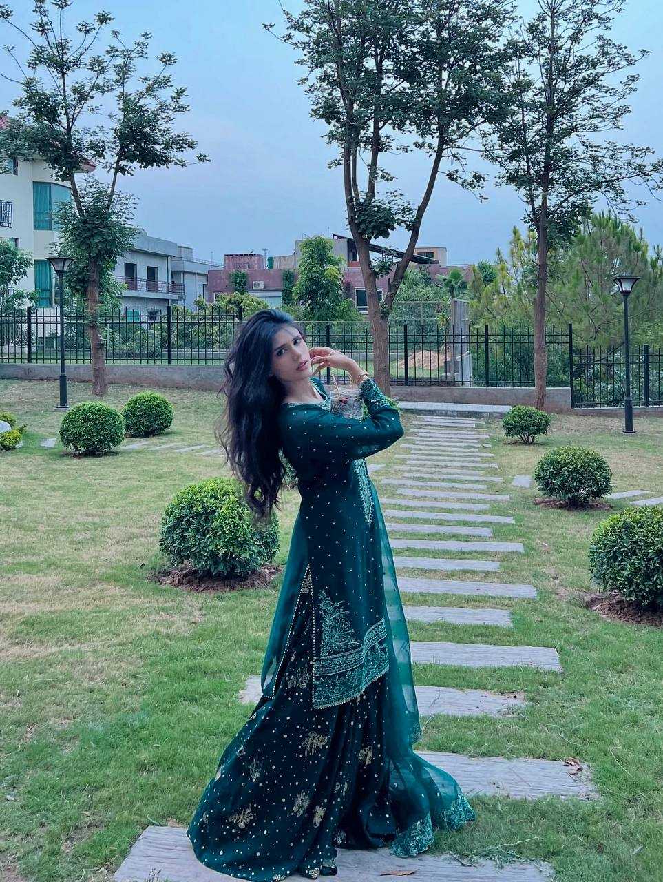 Ynf Faux Georgette KESH141 209 Suits & Dresses Wedding Collections Festive Collections Wholesale Palazzo Suit Georgette Suit Embroidered Suits Manufacturer