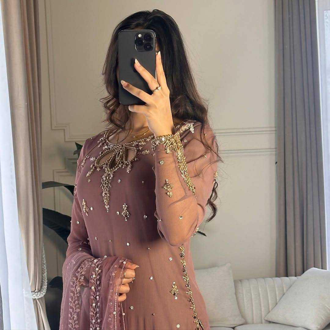 Ynf Faux Georgette KESH158 10098 Suits & Dresses Wedding Collections Festive Collections Wholesale Embroidery Suits Palazzo Suit Georgette Suit Manufacturer