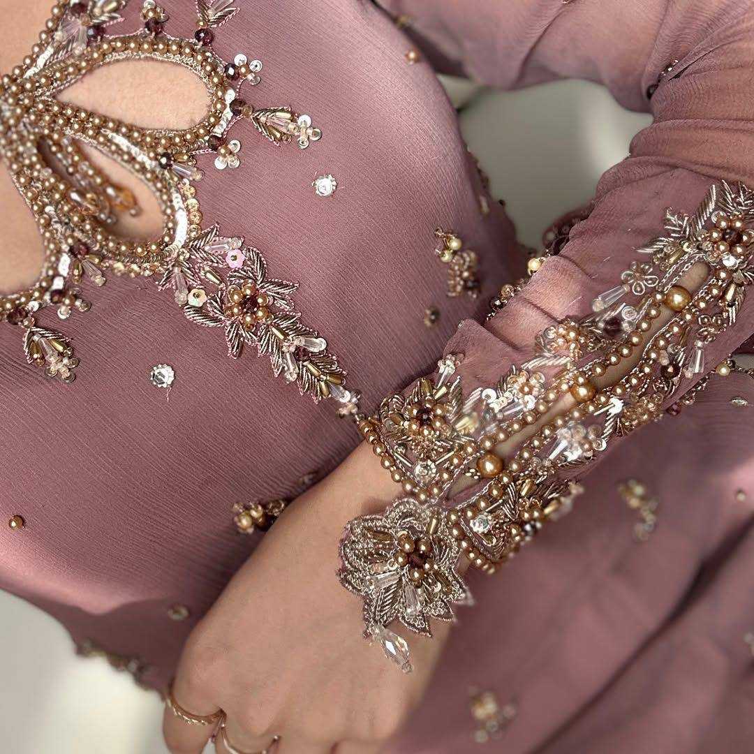 Ynf Faux Georgette KESH158 10098 Suits & Dresses Wedding Collections Festive Collections Wholesale Embroidery Suits Palazzo Suit Georgette Suit Manufacturer