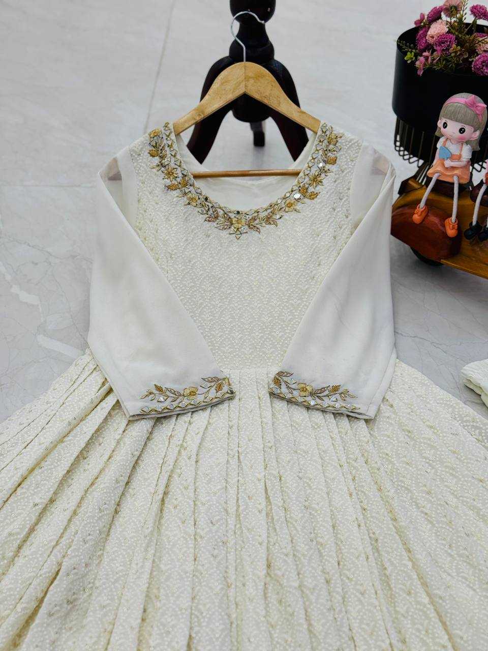 Ynf Faux Georgette KESH158 10100 Gowns Wedding Collections Festive Collections Wholesale Embroidery Gowns Georgette Gown Gown With Dupatta Manufacturer