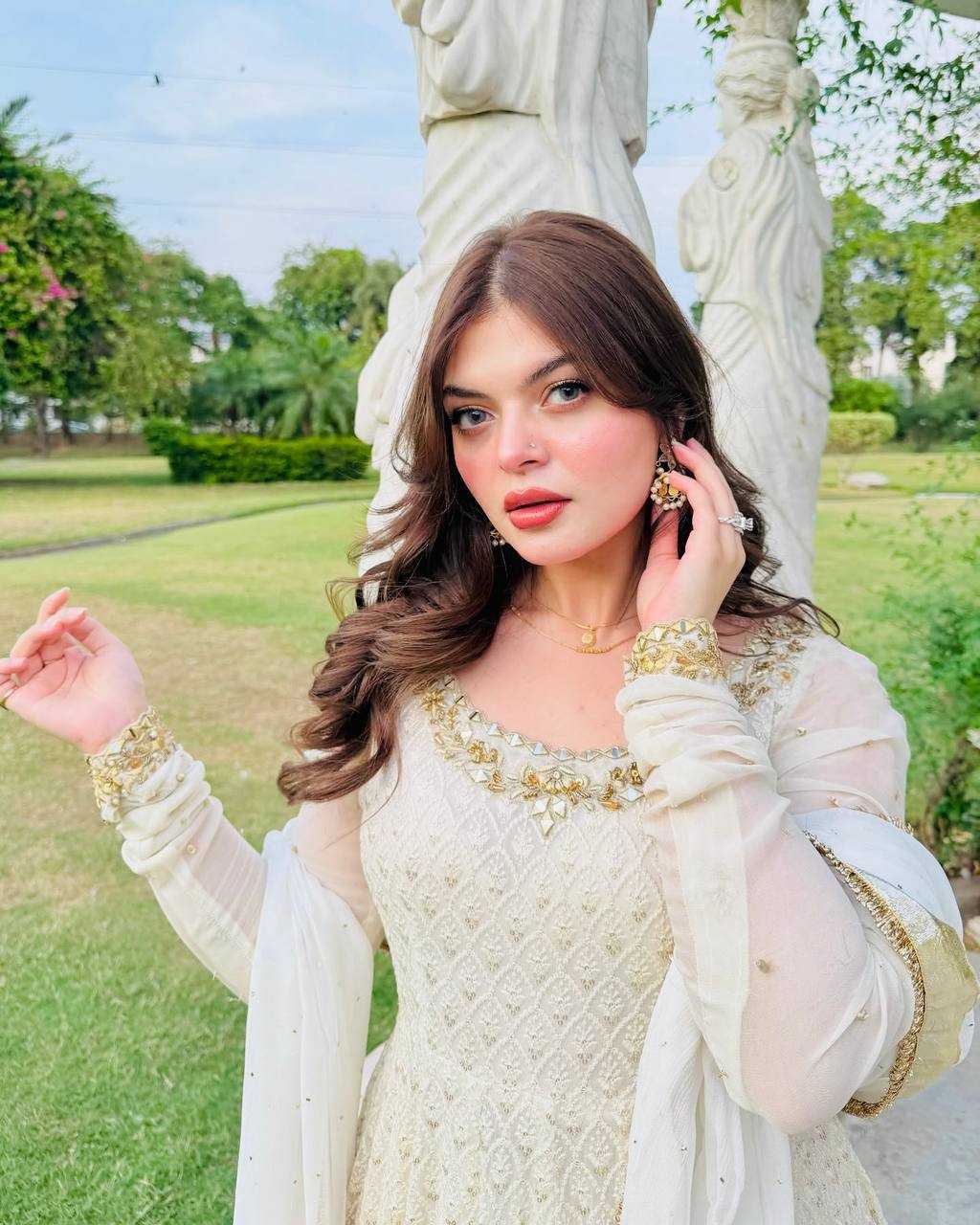 Ynf Faux Georgette KESH158 10100 Gowns Wedding Collections Festive Collections Wholesale Embroidery Gowns Georgette Gown Gown With Dupatta Manufacturer