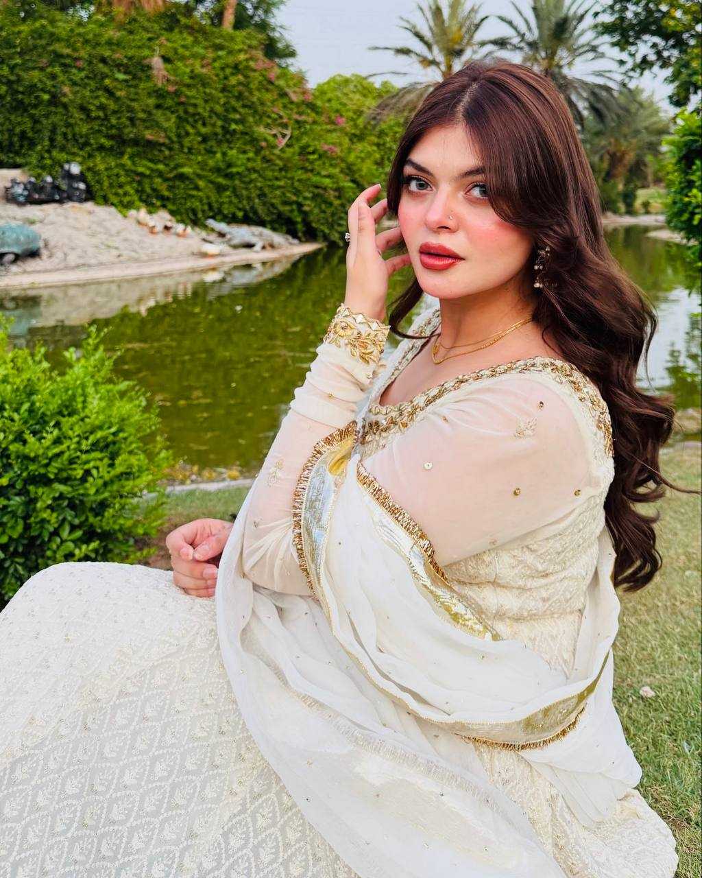 Ynf Faux Georgette KESH158 10100 Gowns Wedding Collections Festive Collections Wholesale Embroidery Gowns Georgette Gown Gown With Dupatta Manufacturer