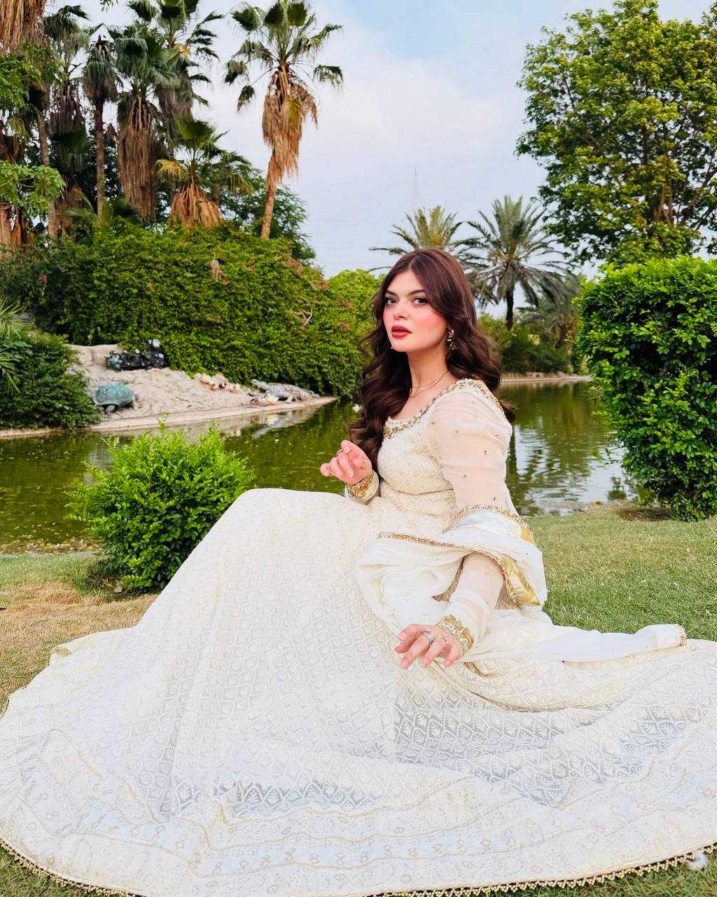 Ynf Faux Georgette KESH158 10100 Gowns Wedding Collections Festive Collections Wholesale Embroidery Gowns Georgette Gown Gown With Dupatta Manufacturer