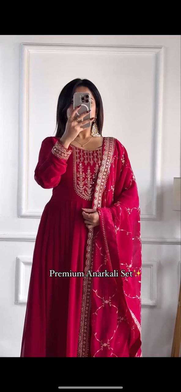 Ynf Faux Georgette KESH158 5048 Gowns Wedding Collections Festive Collections Wholesale Embroidery Gowns Georgette Gown Gown With Dupatta Manufacturer