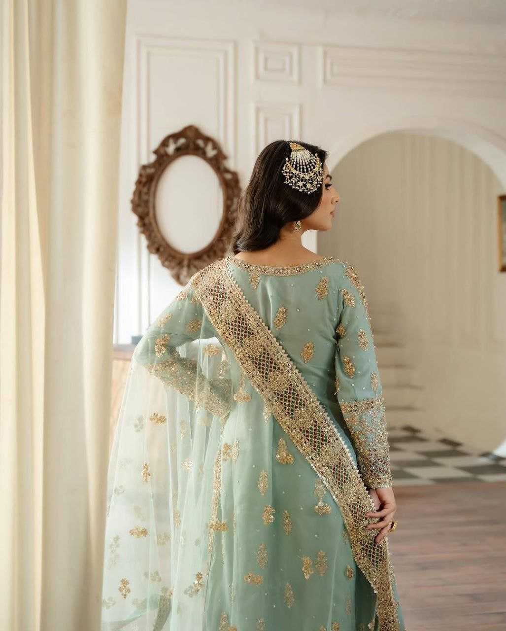 Ynf Faux Georgette KESH158 5050 Suits & Dresses Wedding Collections Festive Collections Wholesale Sharara Salwar Suits Georgette Suit Wedding Outfits Manufacturer