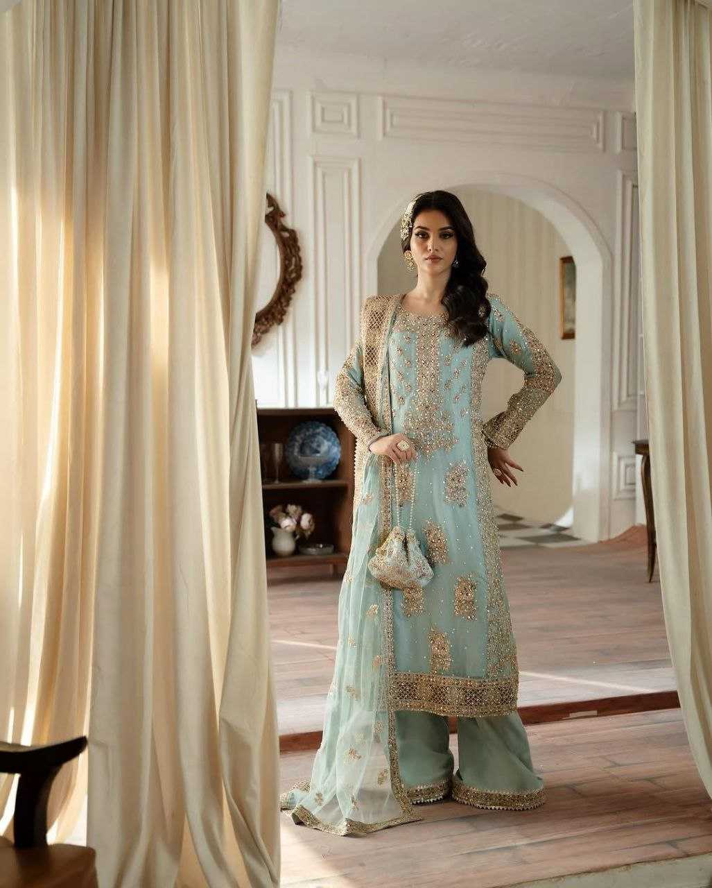 Ynf Faux Georgette KESH158 5050 Suits & Dresses Wedding Collections Festive Collections Wholesale Sharara Salwar Suits Georgette Suit Wedding Outfits Manufacturer