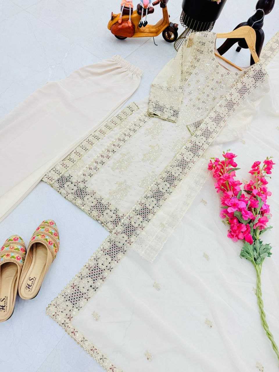 Ynf Faux Georgette KESH158 5050 Suits & Dresses Wedding Collections Festive Collections Wholesale Sharara Salwar Suits Georgette Suit Wedding Outfits Manufacturer