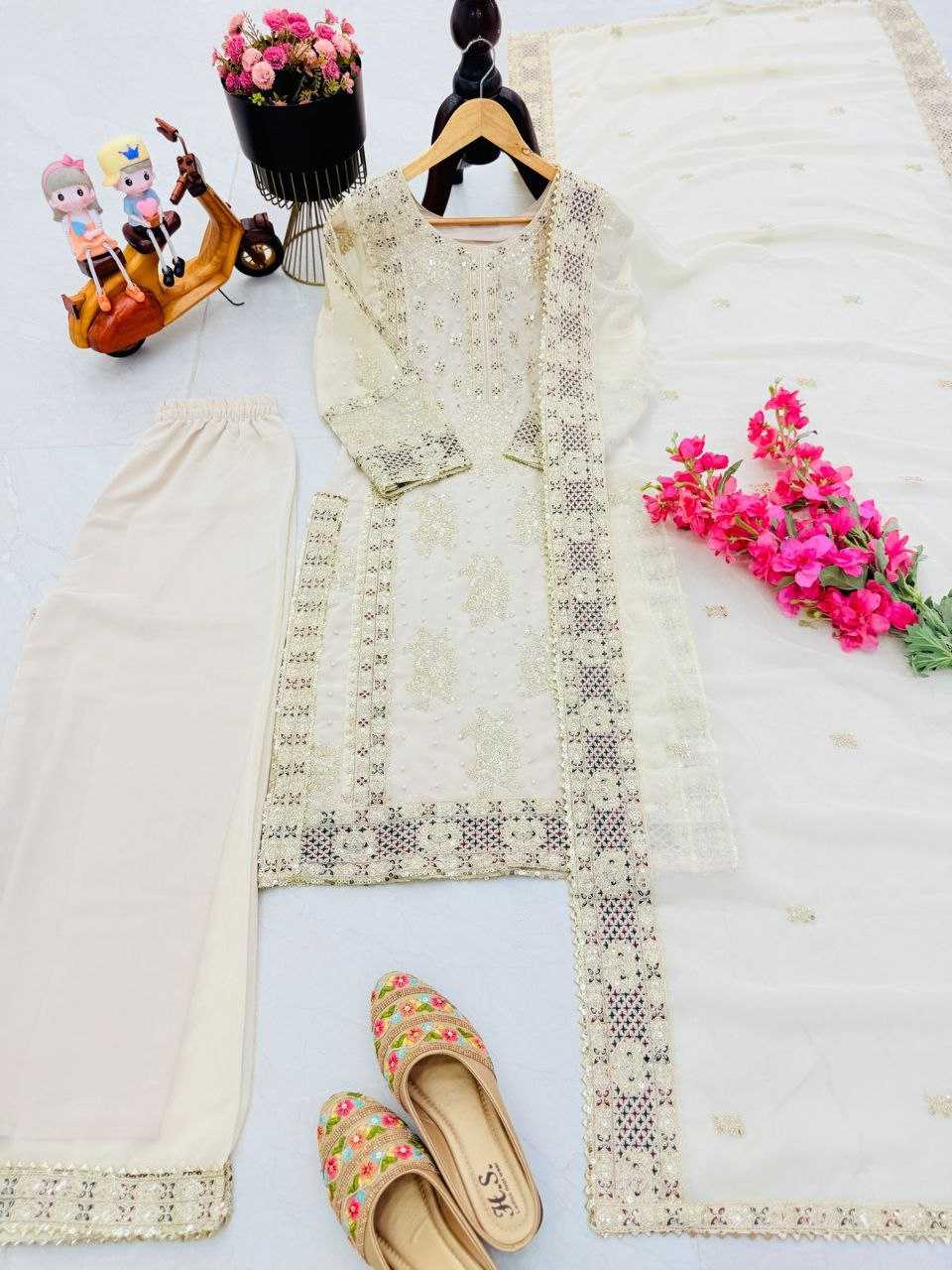Ynf Faux Georgette KESH158 5050 Suits & Dresses Wedding Collections Festive Collections Wholesale Sharara Salwar Suits Georgette Suit Wedding Outfits Manufacturer