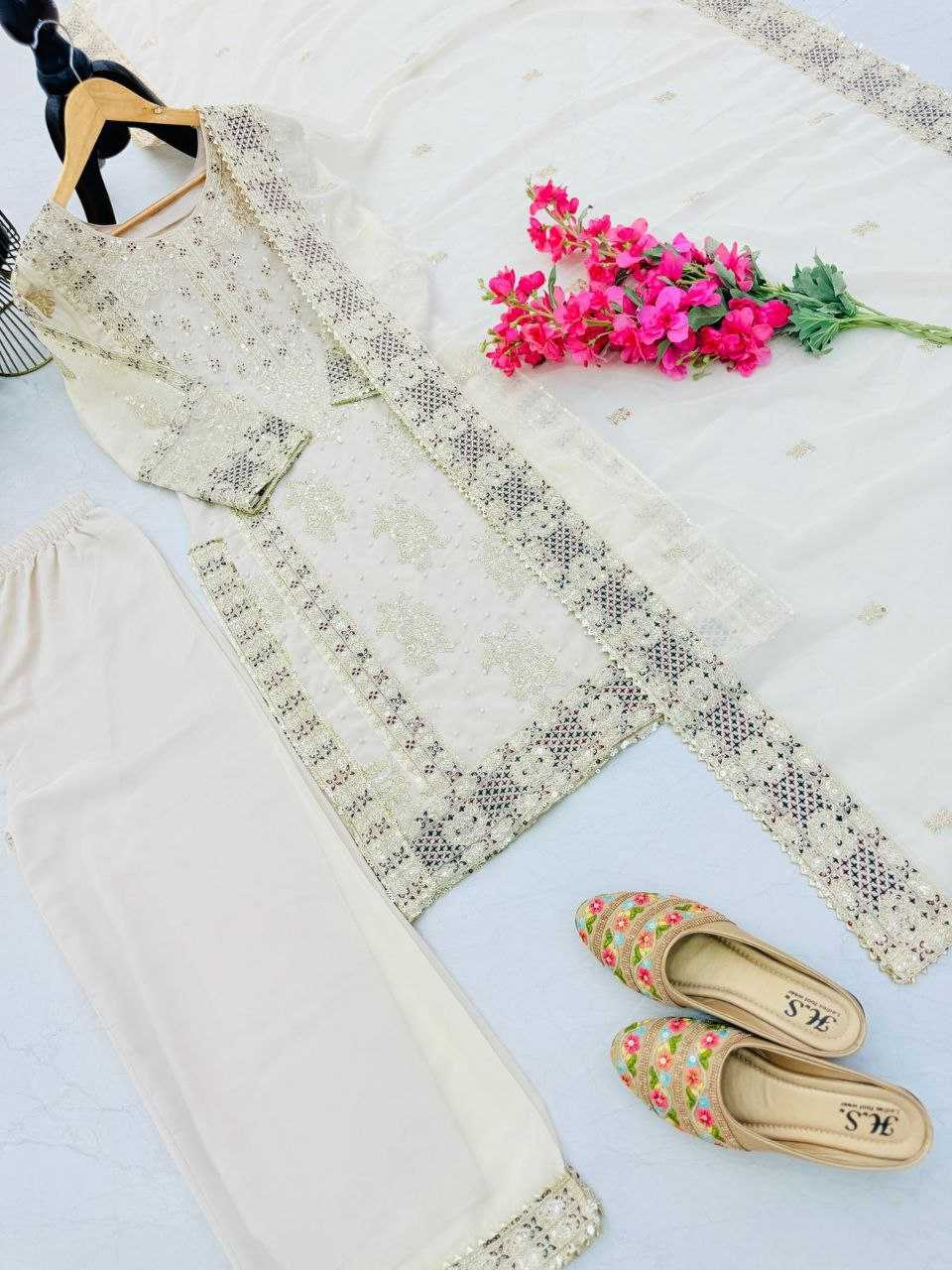 Ynf Faux Georgette KESH158 5050 Suits & Dresses Wedding Collections Festive Collections Wholesale Sharara Salwar Suits Georgette Suit Wedding Outfits Manufacturer