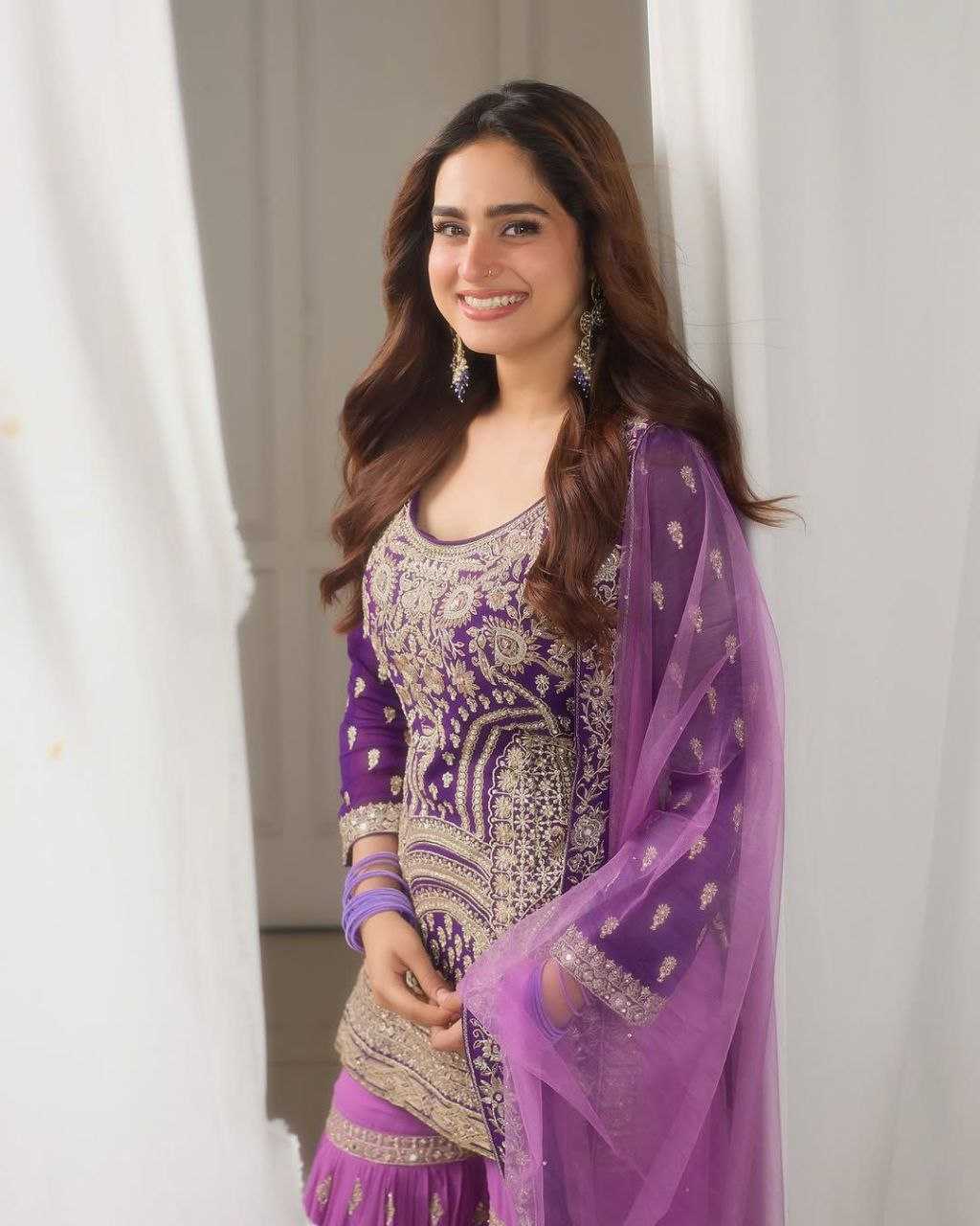 Ynf Faux Georgette KESH158 5052 Suits & Dresses Wedding Collections Bollywood Collections Wholesale Embroidery Suits Palazzo Suit Georgette Suit Manufacturer