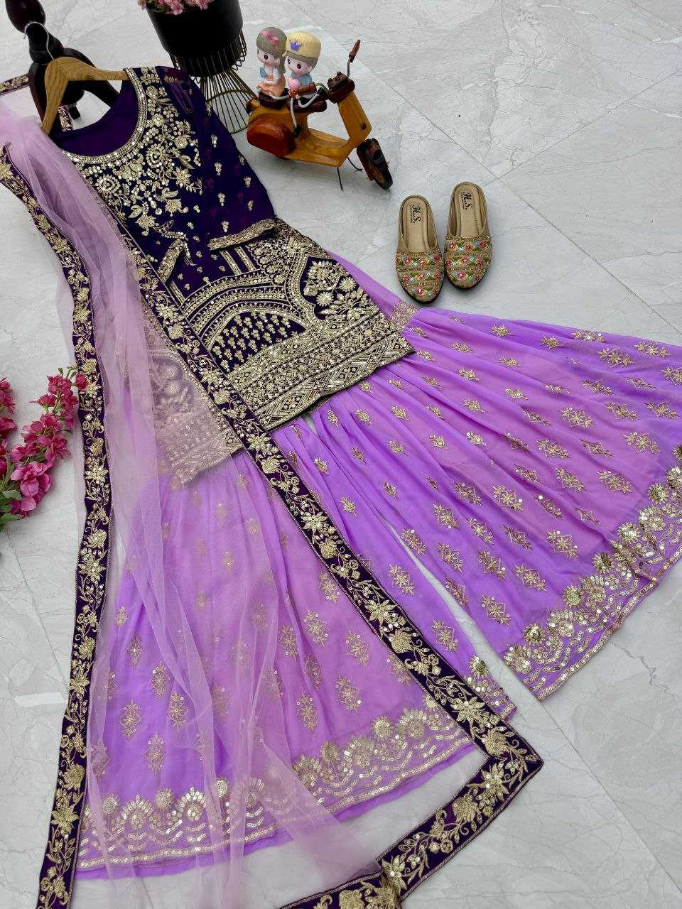 Ynf Faux Georgette KESH158 5052 Suits & Dresses Wedding Collections Bollywood Collections Wholesale Embroidery Suits Palazzo Suit Georgette Suit Manufacturer