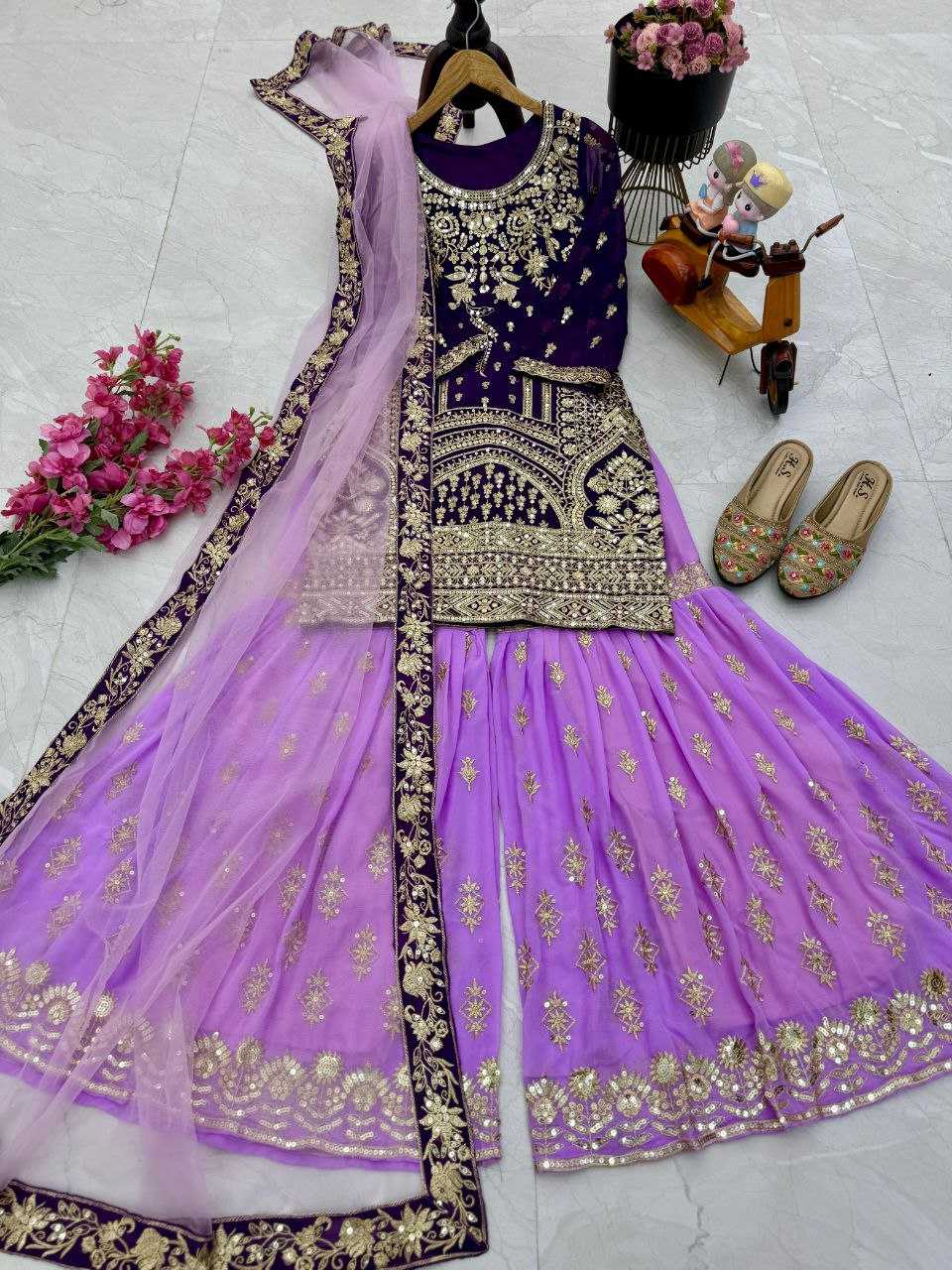 Ynf Faux Georgette KESH158 5052 Suits & Dresses Wedding Collections Bollywood Collections Wholesale Embroidery Suits Palazzo Suit Georgette Suit Manufacturer