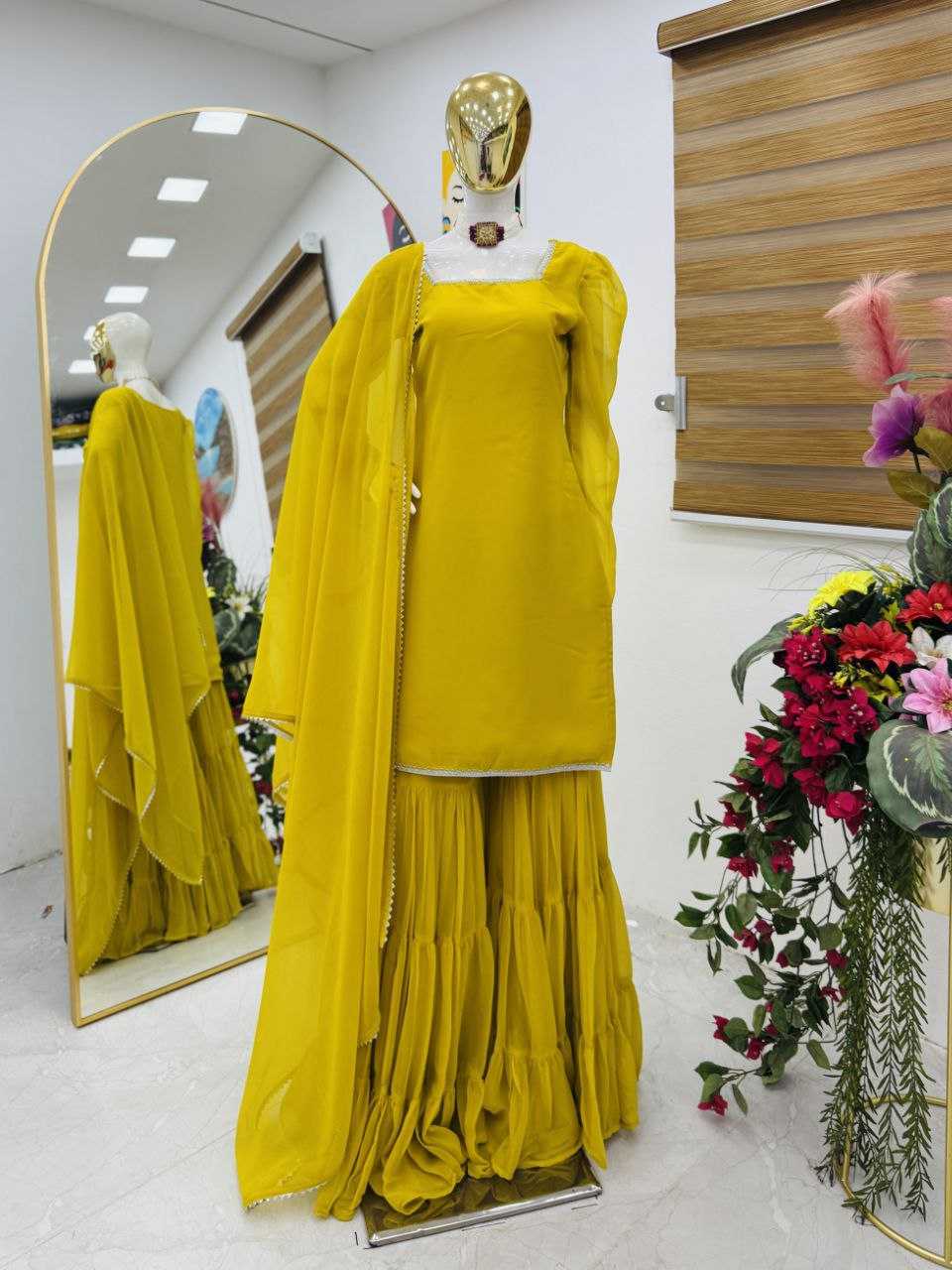 Ynf Faux Georgette KESH158 5053 Suits & Dresses Wedding Collections Festive Collections Wholesale Palazzo Suit Georgette Suit Party wear suits Manufacturer
