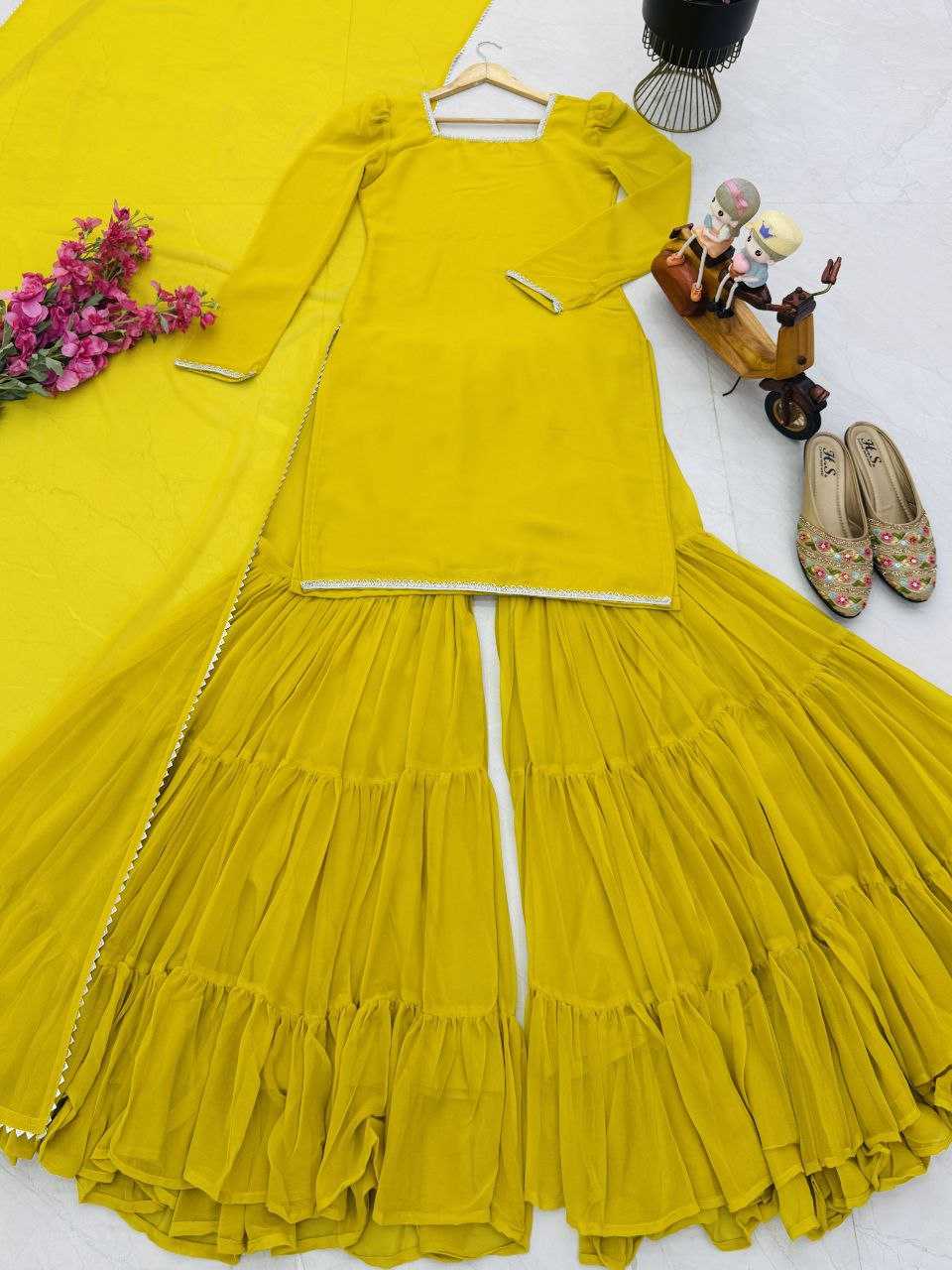 Ynf Faux Georgette KESH158 5053 Suits & Dresses Wedding Collections Festive Collections Wholesale Palazzo Suit Georgette Suit Party wear suits Manufacturer