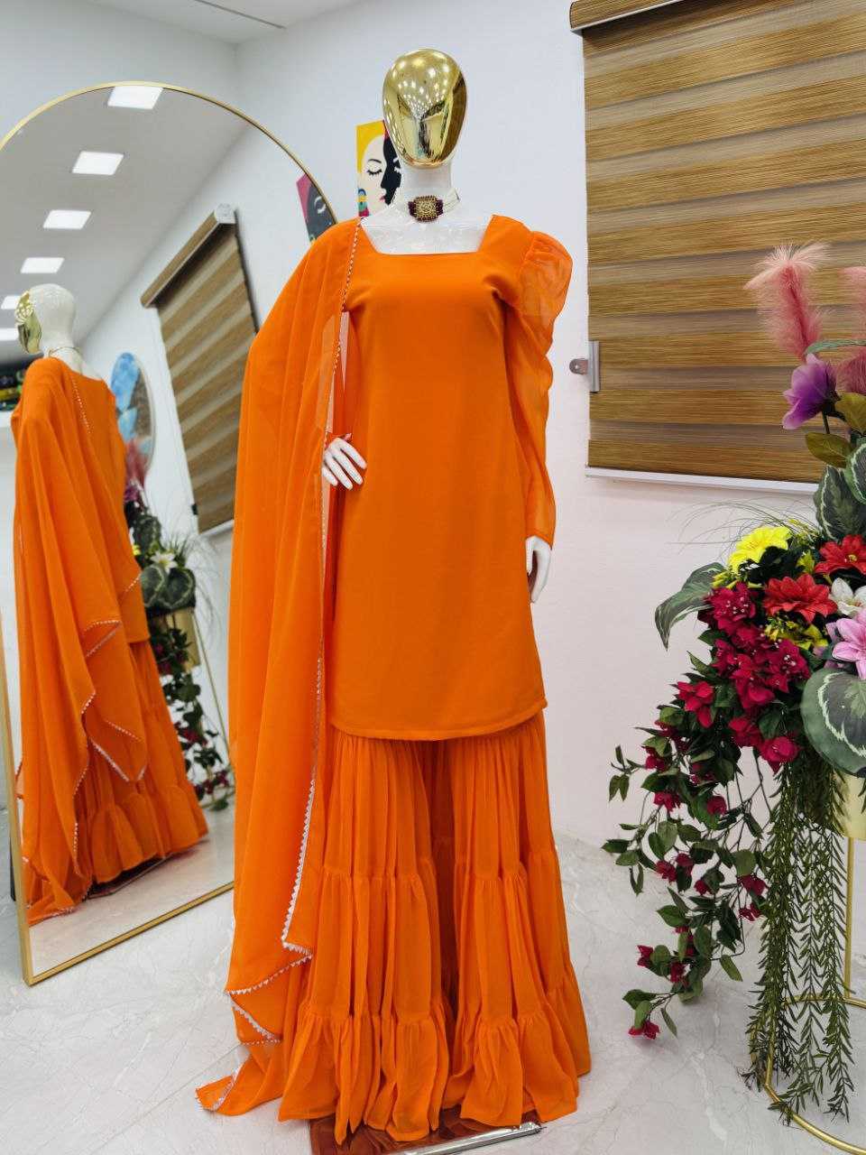 Ynf Faux Georgette KESH158 5053 Suits & Dresses Wedding Collections Festive Collections Wholesale Palazzo Suit Georgette Suit Party wear suits Manufacturer