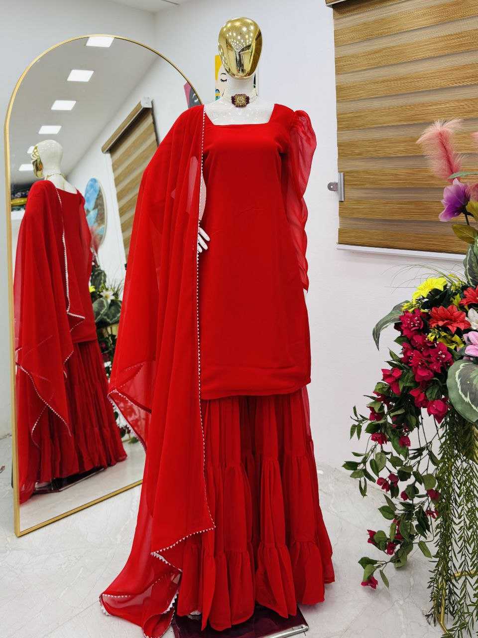 Ynf Faux Georgette KESH158 5053 Suits & Dresses Wedding Collections Festive Collections Wholesale Palazzo Suit Georgette Suit Party wear suits Manufacturer