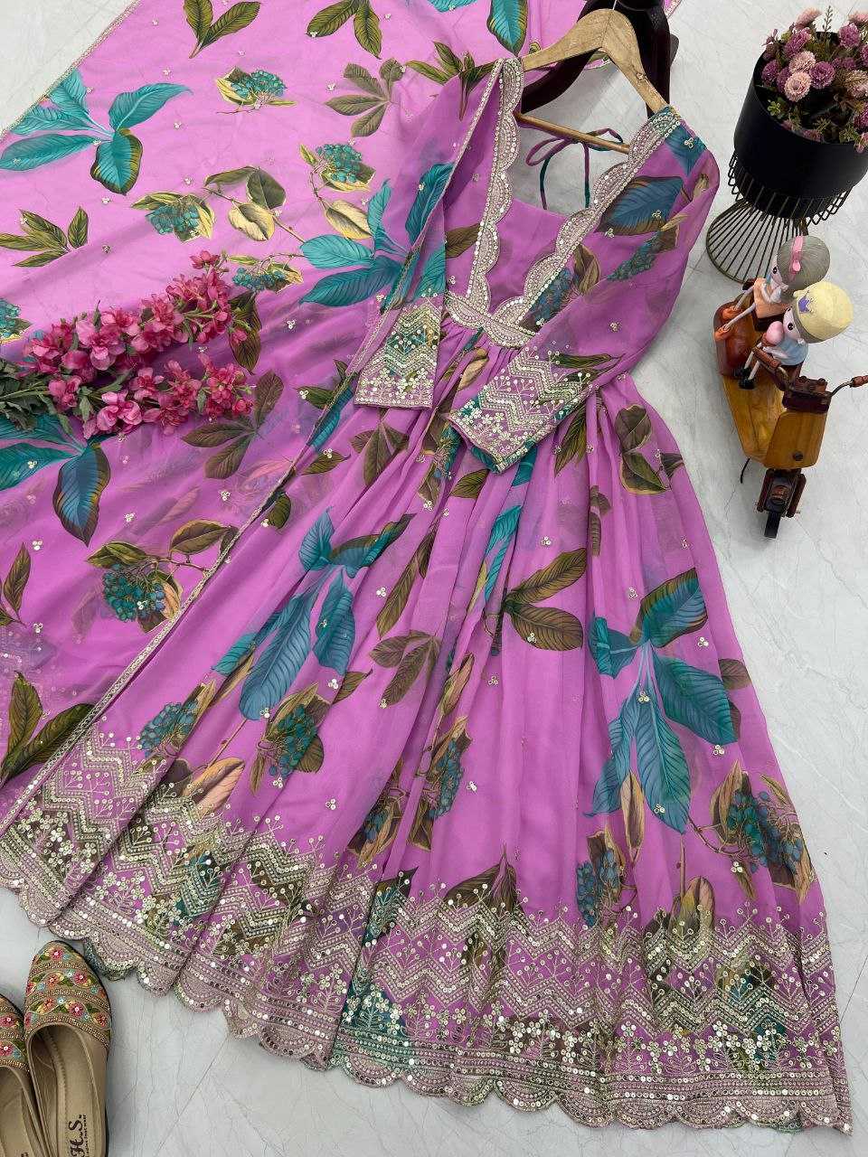 Ynf Faux Georgette KESH158 5054 Gowns Wedding Collections Festive Collections Wholesale Embroidery Gowns Georgette Gown Gown With Dupatta Manufacturer