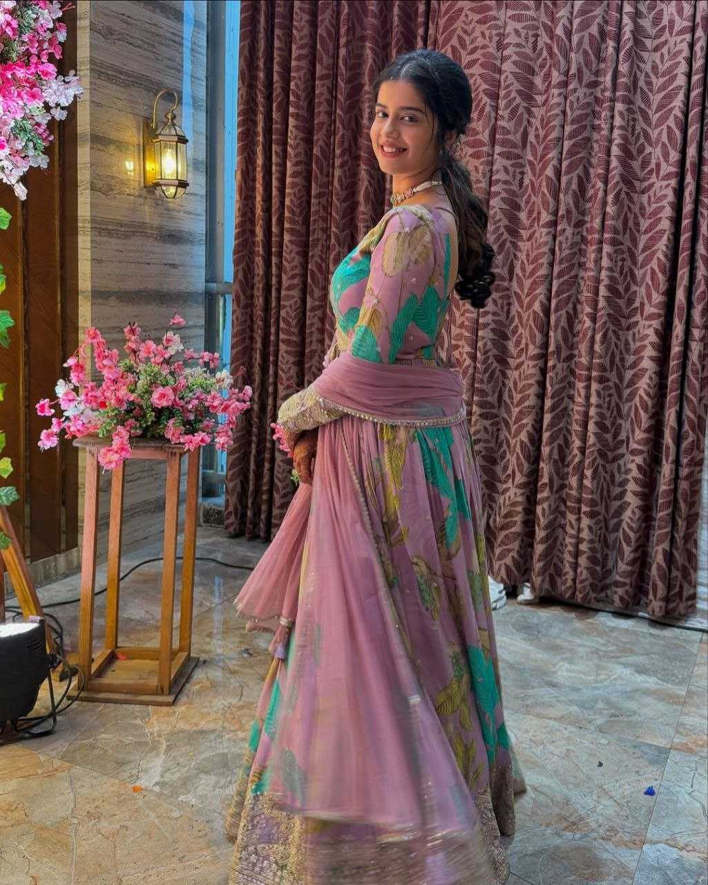 Ynf Faux Georgette KESH158 5054 Gowns Wedding Collections Festive Collections Wholesale Embroidery Gowns Georgette Gown Gown With Dupatta Manufacturer