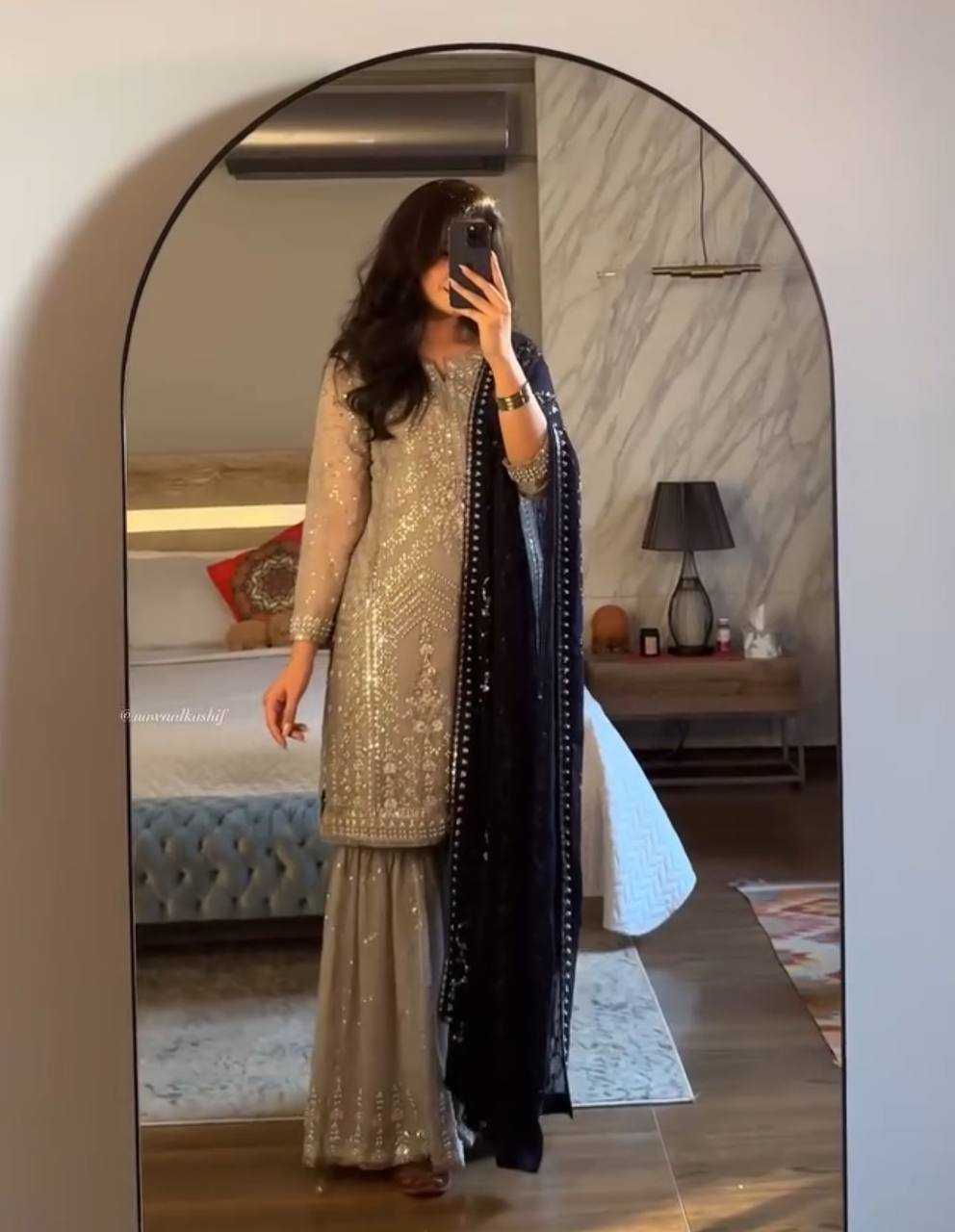Ynf Faux Georgette KESH158 9010 Suits & Dresses Wedding Collections Festive Collections Wholesale Sharara Salwar Suits Georgette Suit Wedding Outfits Manufacturer