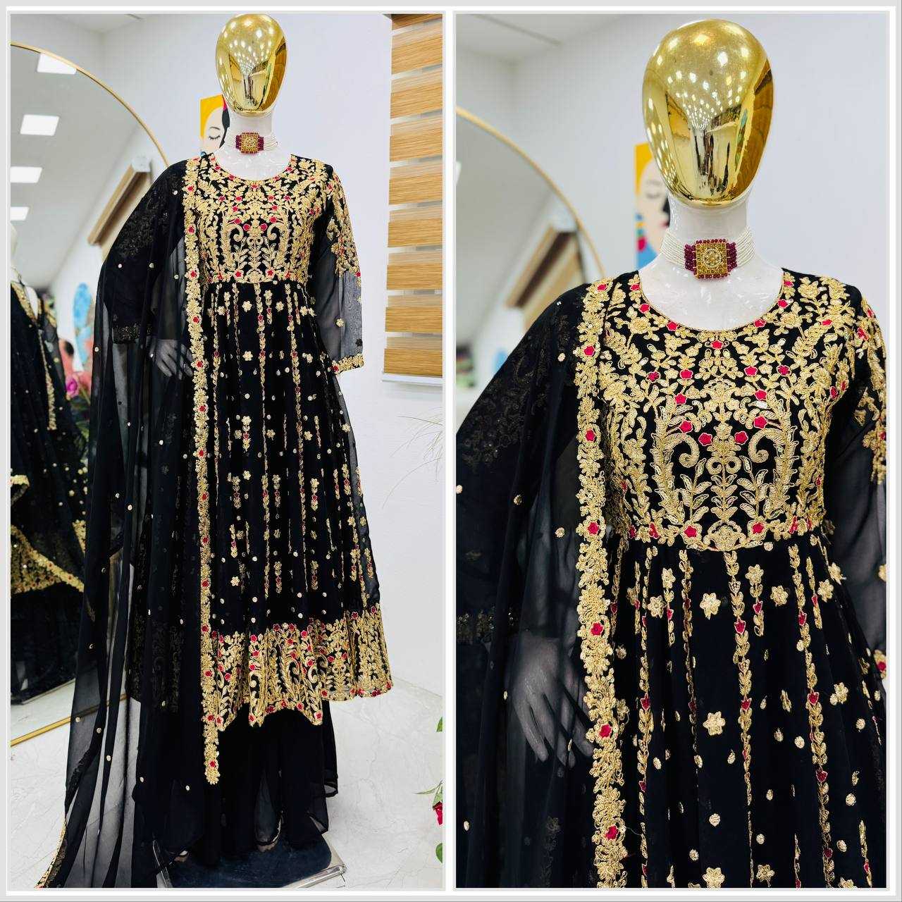 Ynf Faux Georgette KESH158 9013 Suits & Dresses Wedding Collections Festive Collections Wholesale Palazzo Suit Georgette Suit Wedding Outfits Manufacturer