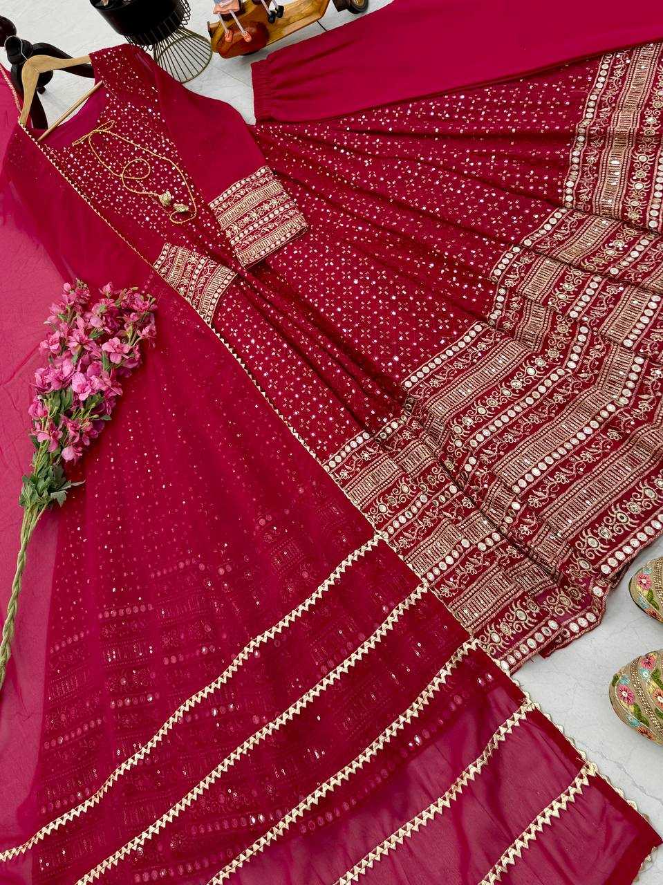 Ynf Faux Georgette KESH158 9020 Gowns Wedding Collections Festive Collections Wholesale Embroidery Gowns Georgette Gown Designer Gowns Manufacturer