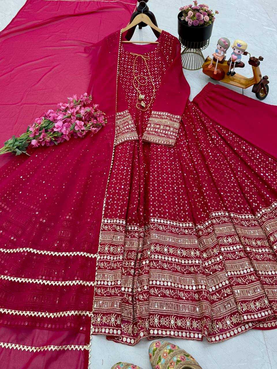 Ynf Faux Georgette KESH158 9020 Gowns Wedding Collections Festive Collections Wholesale Embroidery Gowns Georgette Gown Designer Gowns Manufacturer