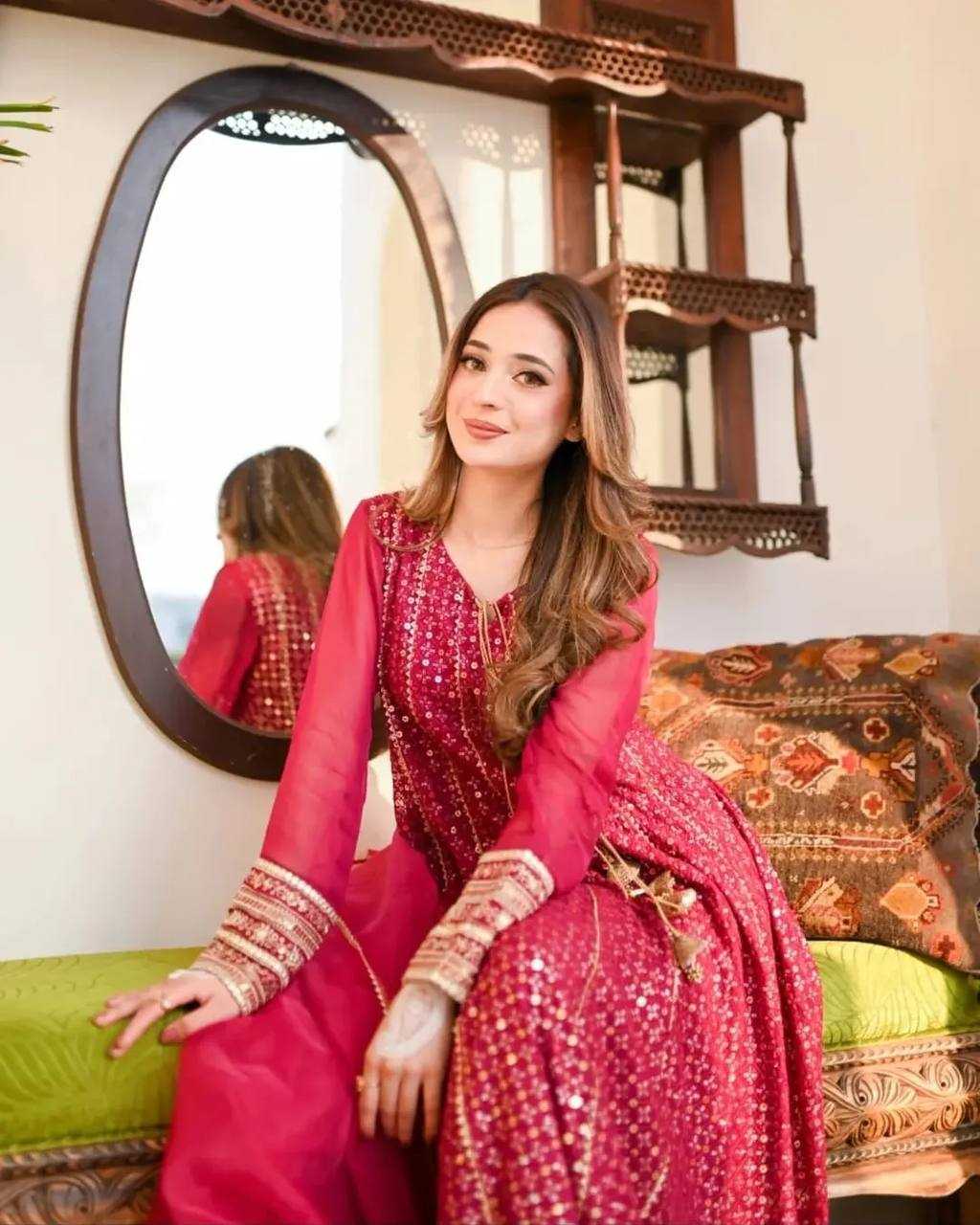 Ynf Faux Georgette KESH158 9020 Gowns Wedding Collections Festive Collections Wholesale Embroidery Gowns Georgette Gown Designer Gowns Manufacturer