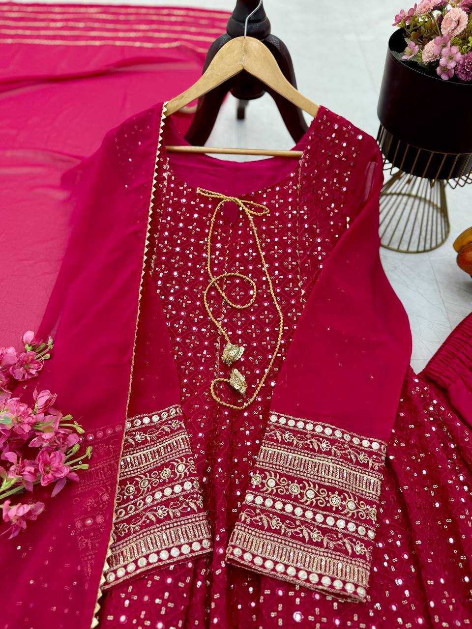 Ynf Faux Georgette KESH158 9020 Gowns Wedding Collections Festive Collections Wholesale Embroidery Gowns Georgette Gown Designer Gowns Manufacturer