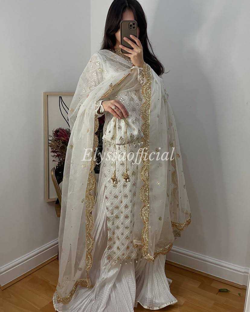 Ynf Faux Georgette KESH158 9281 Suits & Dresses Wedding Collections Festive Collections Wholesale Embroidery Suits Palazzo Suit Georgette Suit Manufacturer