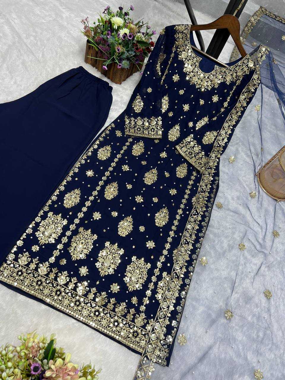 Ynf Faux Georgette KESH159 1034 Kurti Wholesale Fancy Kurti Georgette Kurti Embroidered Kurtis Manufacturer