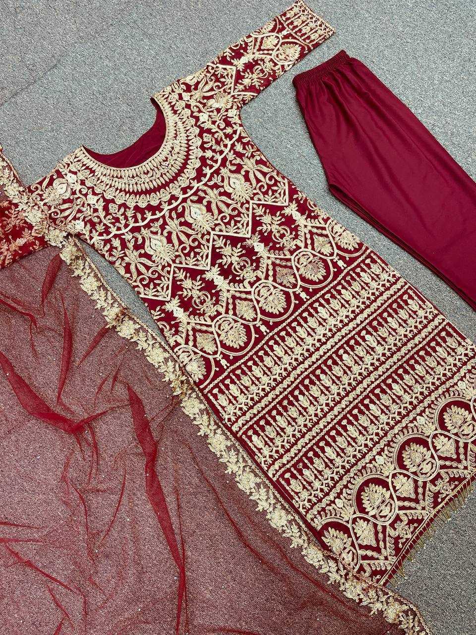Ynf Faux Georgette KESH159 1349 Kurti Wholesale Long Kurtis Embroidered Kurtis Manufacturer