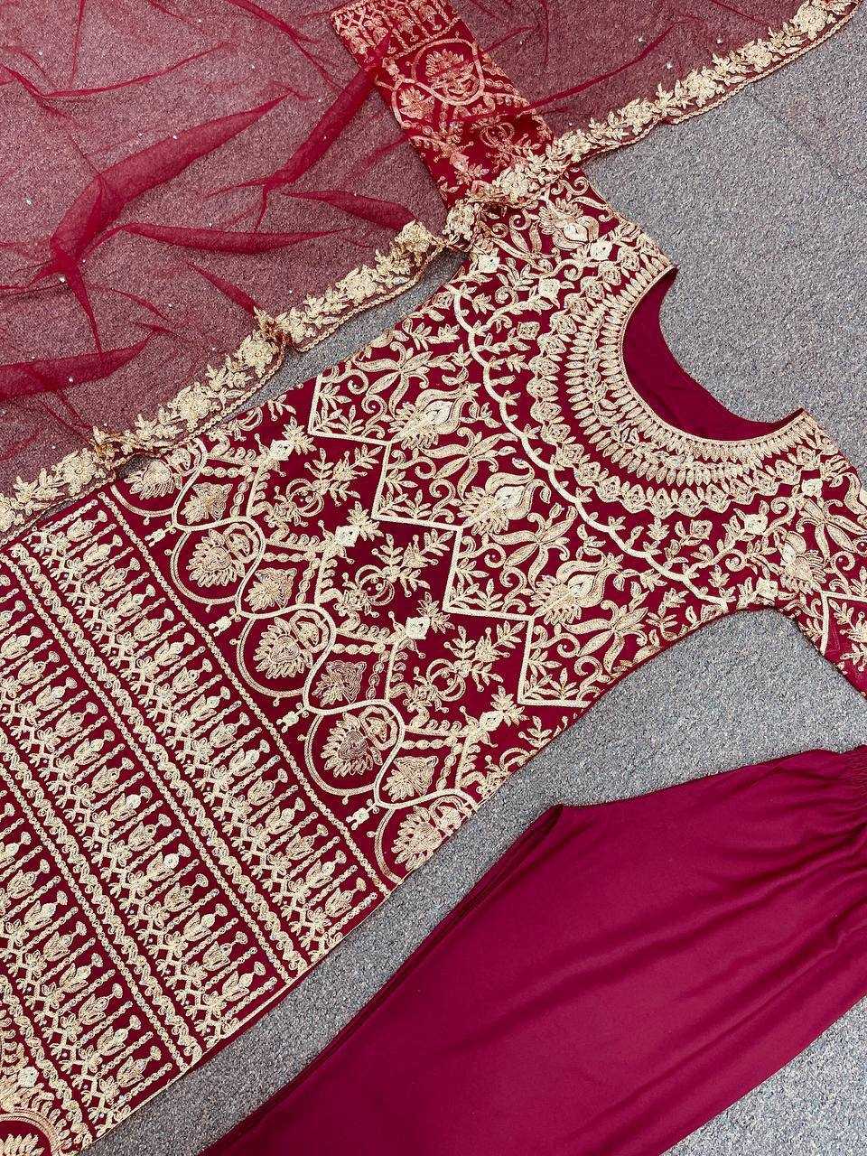 Ynf Faux Georgette KESH159 1349 Kurti Wholesale Long Kurtis Embroidered Kurtis Manufacturer