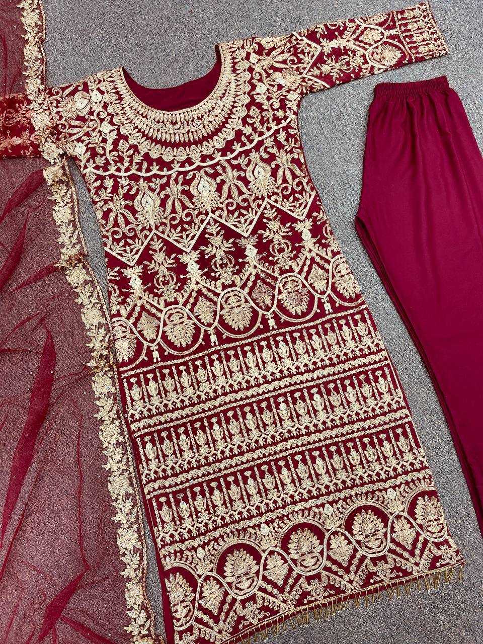 Ynf Faux Georgette KESH159 1349 Kurti Wholesale Long Kurtis Embroidered Kurtis Manufacturer