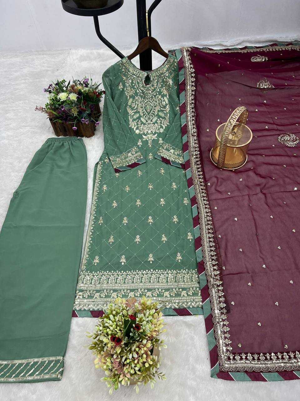 Ynf Faux Georgette KESH159 607 Suits & Dresses Islamic Clothing Wedding Collections Wholesale Pakistani Suits Palazzo Suit Georgette Suit Manufacturer