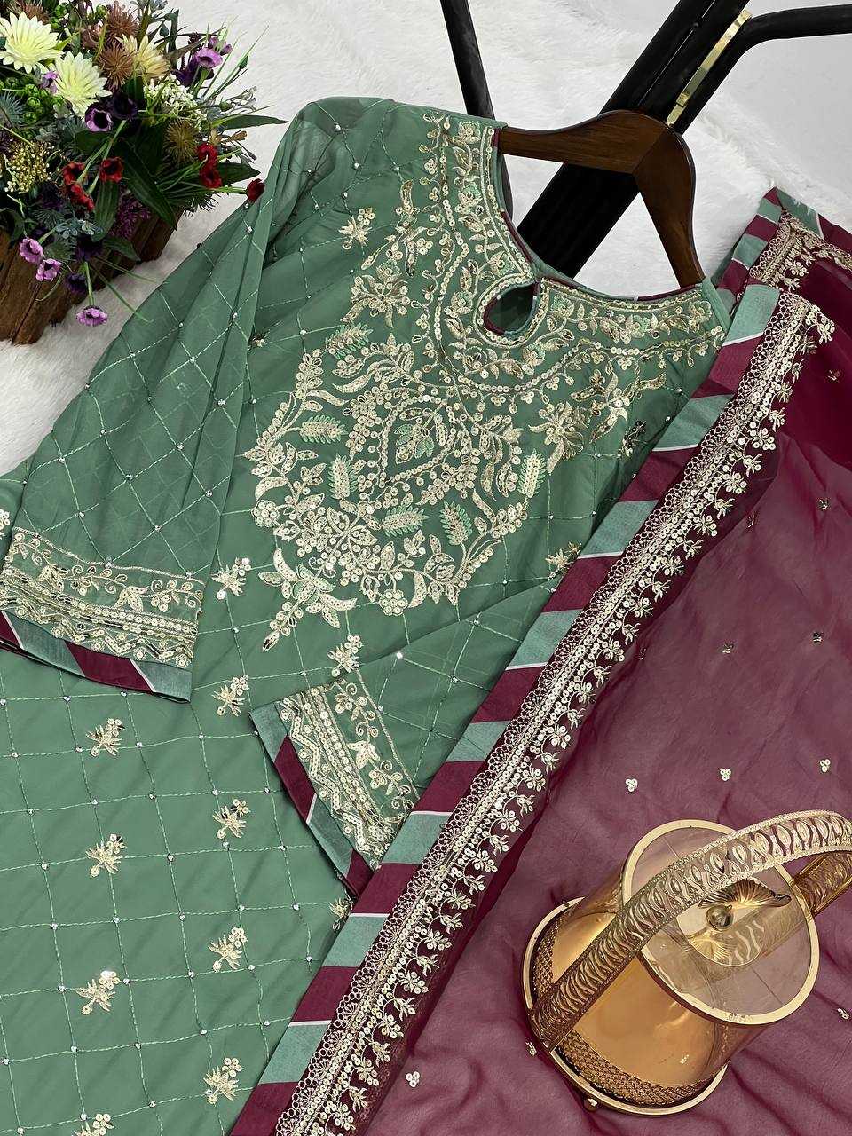 Ynf Faux Georgette KESH159 607 Suits & Dresses Islamic Clothing Wedding Collections Wholesale Pakistani Suits Palazzo Suit Georgette Suit Manufacturer