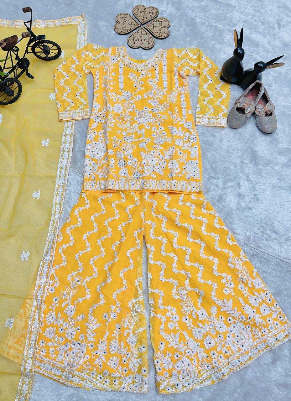 Ynf Faux Georgette KESH415 216 Kids Wear Wedding Collections Festive Collections Wholesale Kids Sharara Kids Suit Embroidered Frock Manufacturer