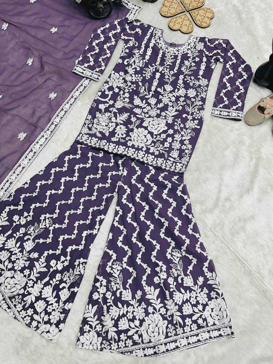 Ynf Faux Georgette KESH415 216 Kids Wear Wedding Collections Festive Collections Wholesale Kids Sharara Kids Suit Embroidered Frock Manufacturer