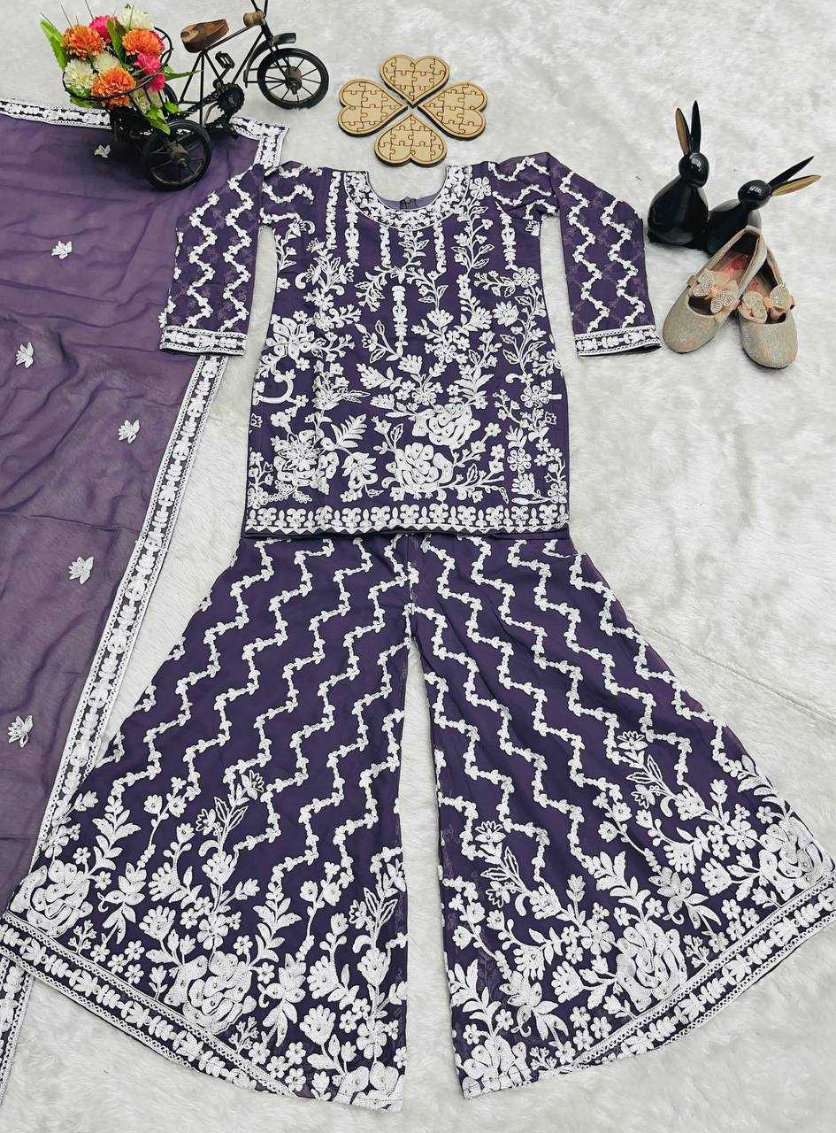 Ynf Faux Georgette KESH415 216 Kids Wear Wedding Collections Festive Collections Wholesale Kids Sharara Kids Suit Embroidered Frock Manufacturer