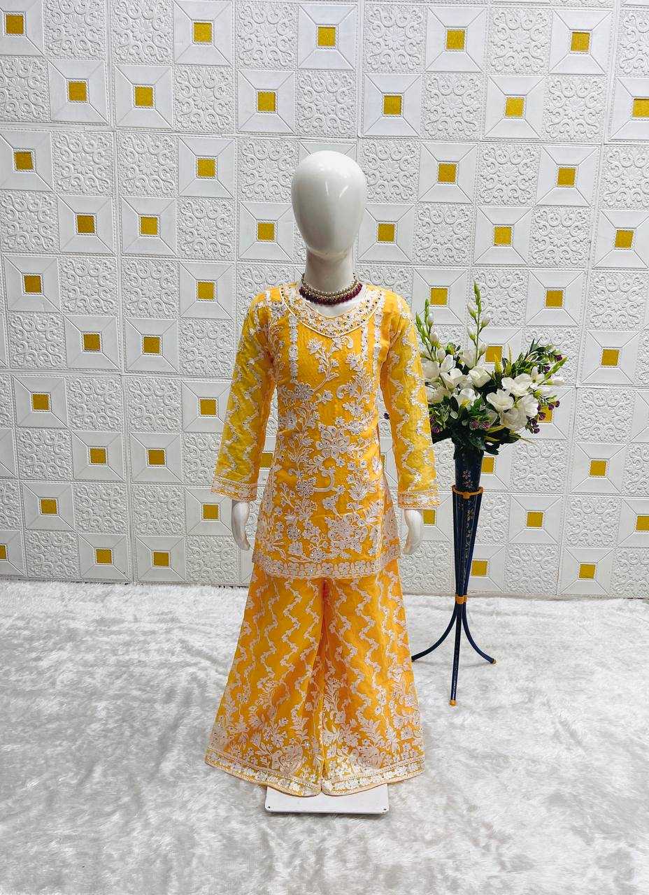 Ynf Faux Georgette KESH415 216 Kids Wear Wedding Collections Festive Collections Wholesale Kids Sharara Kids Suit Embroidered Frock Manufacturer