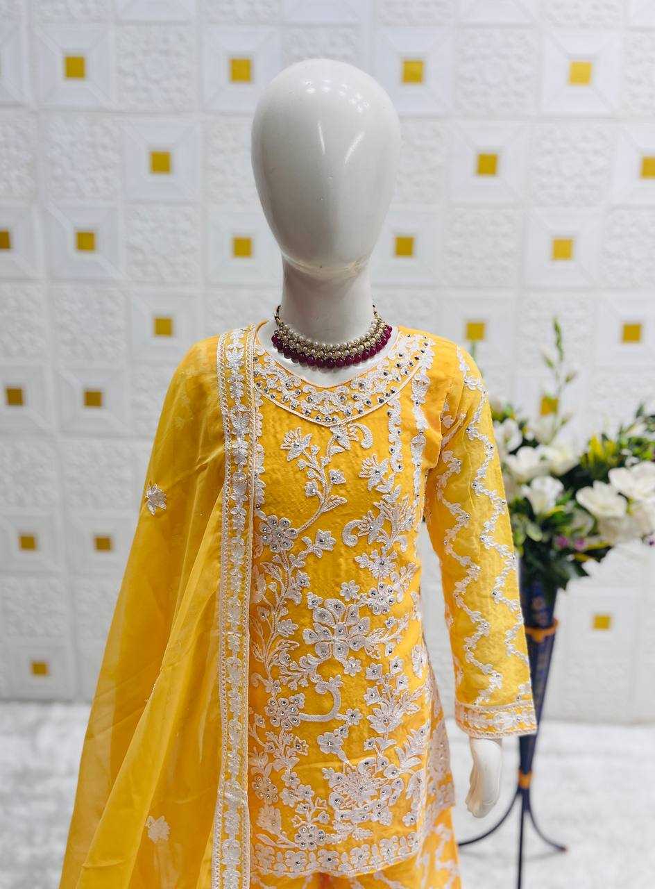 Ynf Faux Georgette KESH415 216 Kids Wear Wedding Collections Festive Collections Wholesale Kids Sharara Kids Suit Embroidered Frock Manufacturer