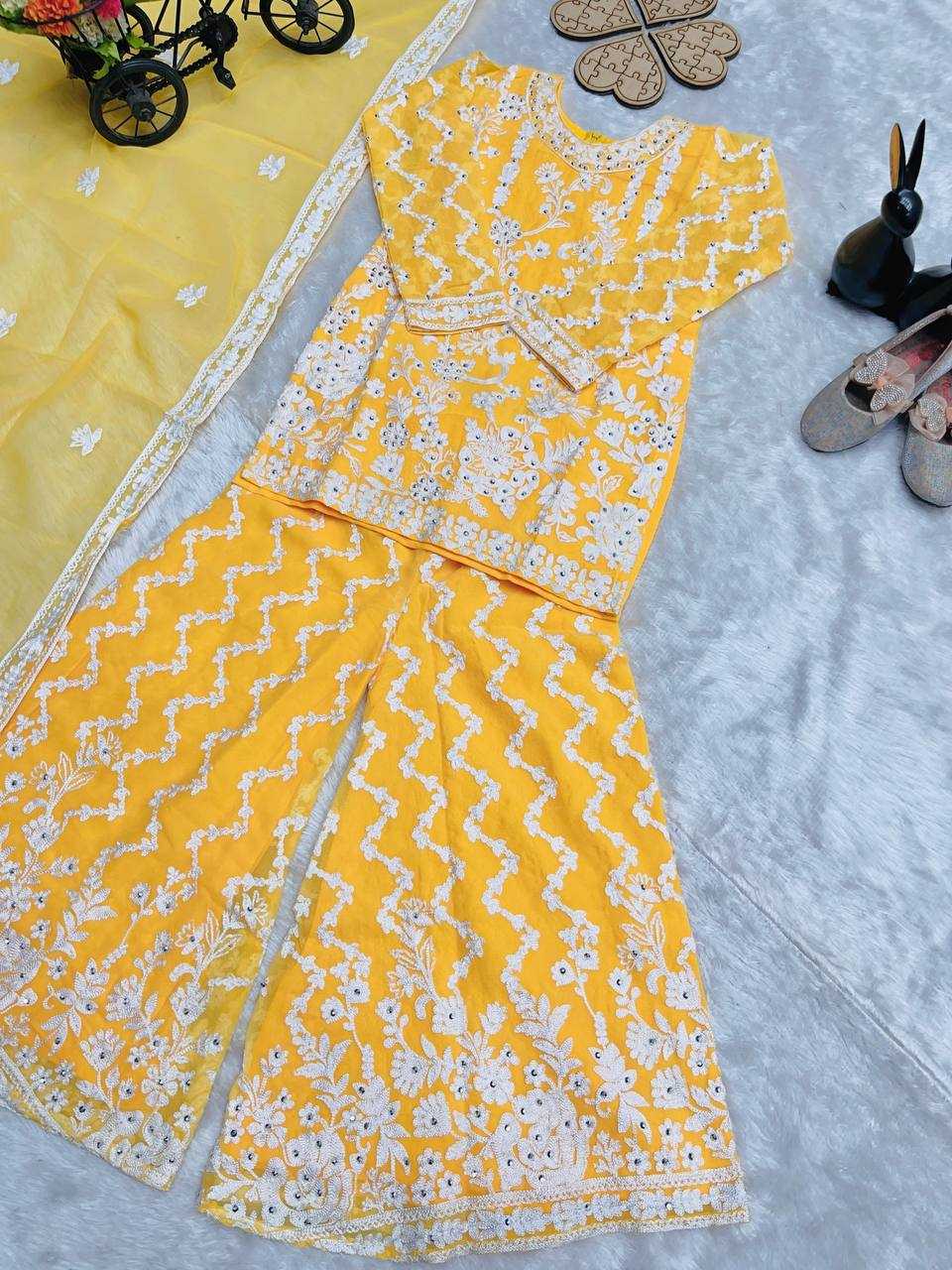 Ynf Faux Georgette KESH415 216 Kids Wear Wedding Collections Festive Collections Wholesale Kids Sharara Kids Suit Embroidered Frock Manufacturer