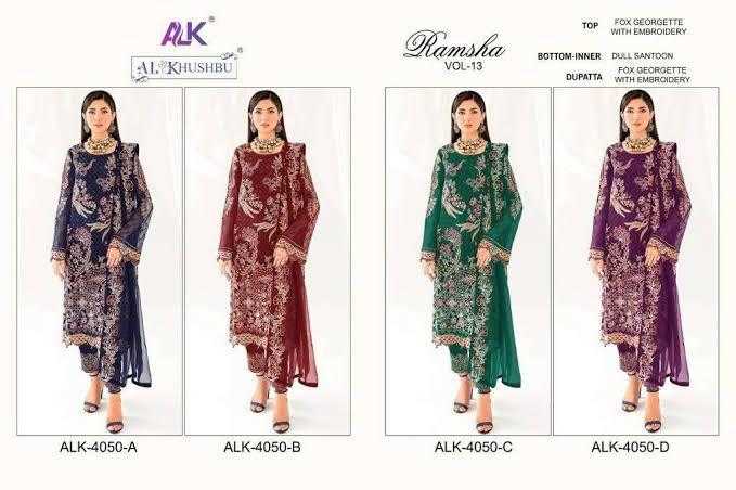 Ynf Faux Georgette KESH444 RAMSHA VOL-13 Suits & Dresses Wholesale Embroidery Suits Georgette Suit Wedding Suits Manufacturer