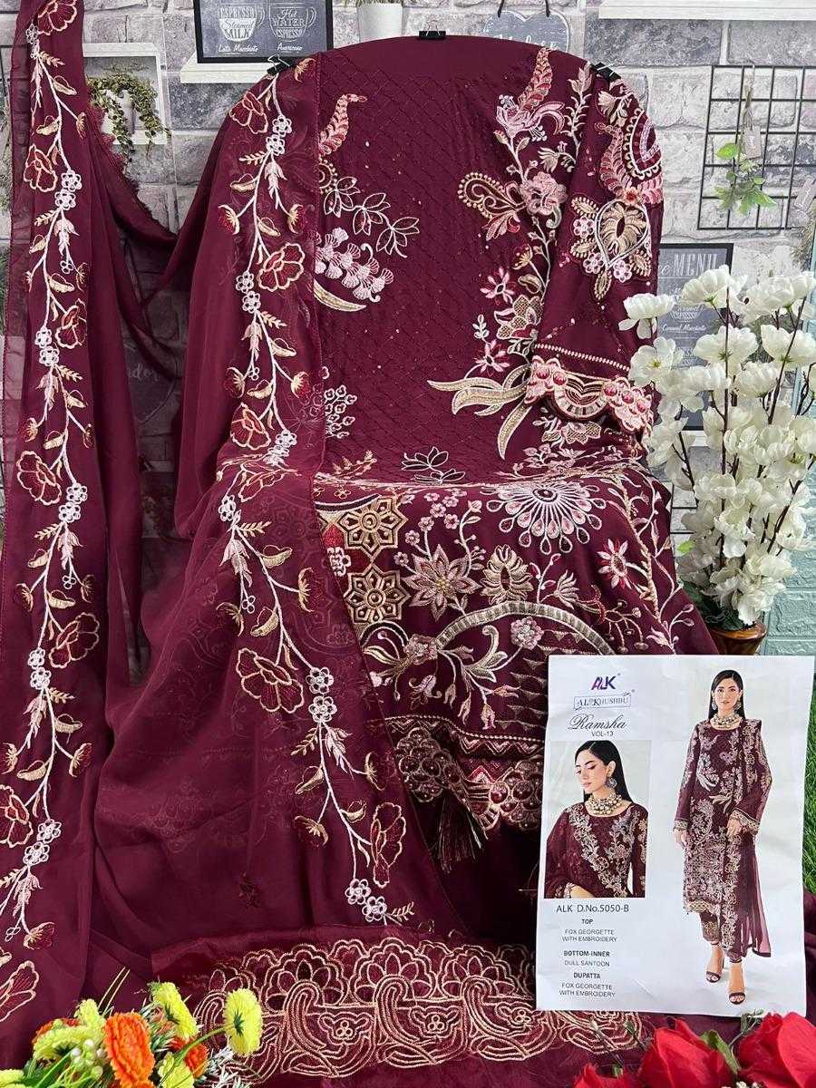 Ynf Faux Georgette KESH444 RAMSHA VOL-13 Suits & Dresses Wholesale Embroidery Suits Georgette Suit Wedding Suits Manufacturer
