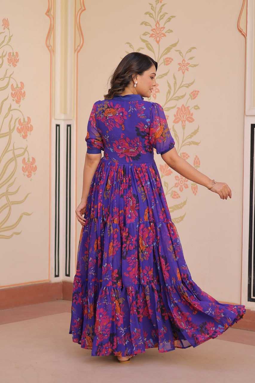 Ynf Faux Georgette KESH491 9246 Gowns Wedding Collections Festive Collections Wholesale Printed Gowns Georgette Gown Party Wear Gowns Manufacturer
