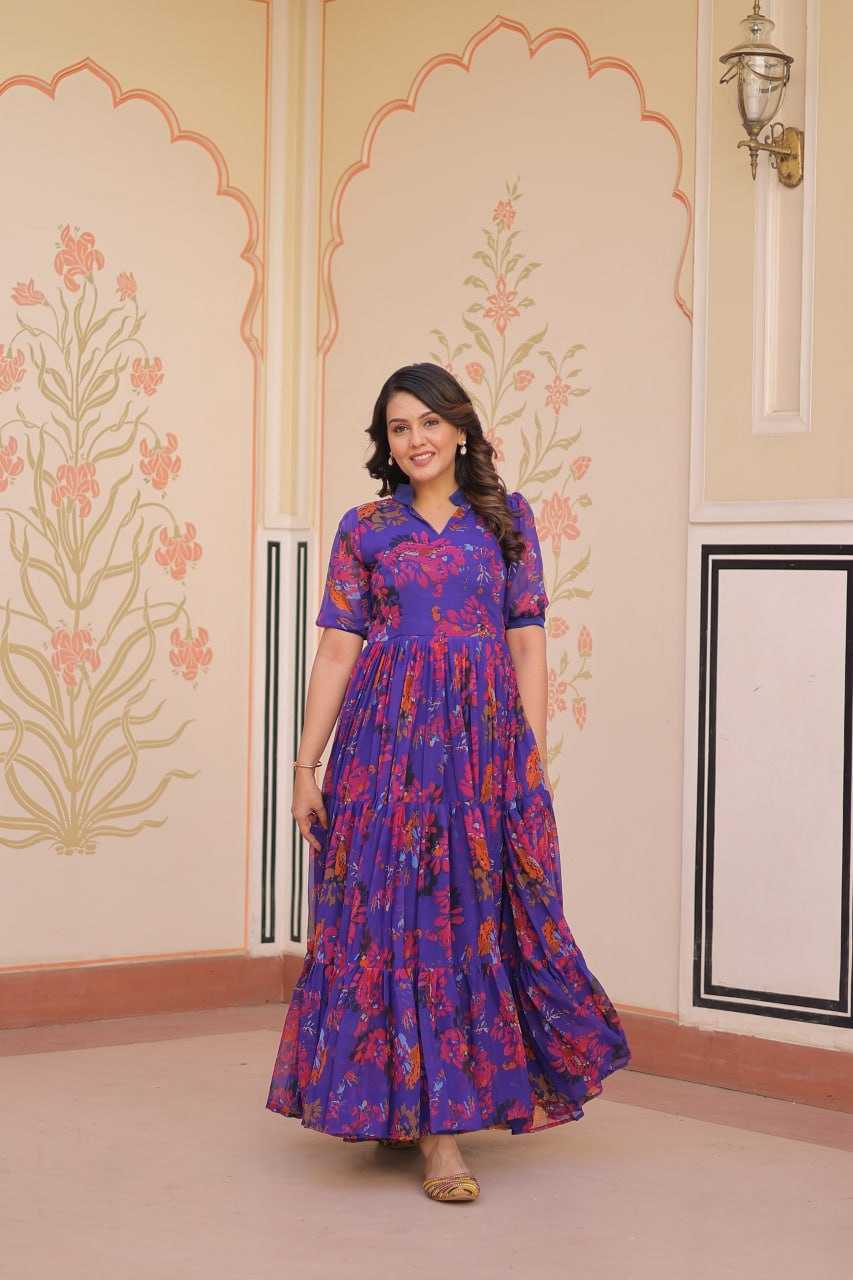 Ynf Faux Georgette KESH491 9246 Gowns Wedding Collections Festive Collections Wholesale Printed Gowns Georgette Gown Party Wear Gowns Manufacturer