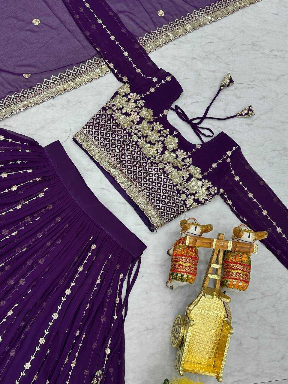 Ynf Faux Georgette KESH498 077 Lehengas Wholesale Designer Lehenga Wedding Lehenga Embroidered Lehenga Manufacturer