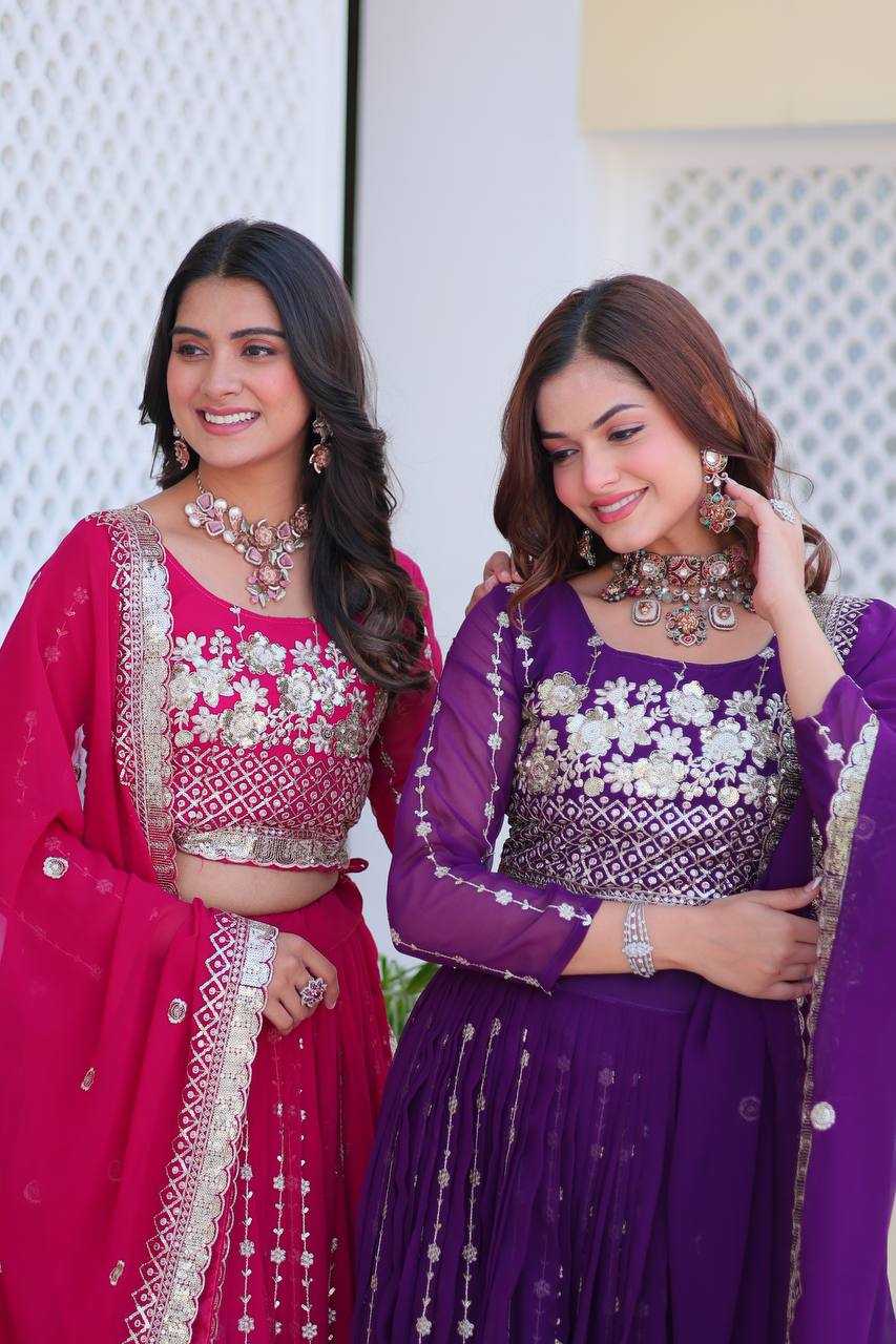 Ynf Faux Georgette KESH498 077 Lehengas Wholesale Designer Lehenga Wedding Lehenga Embroidered Lehenga Manufacturer